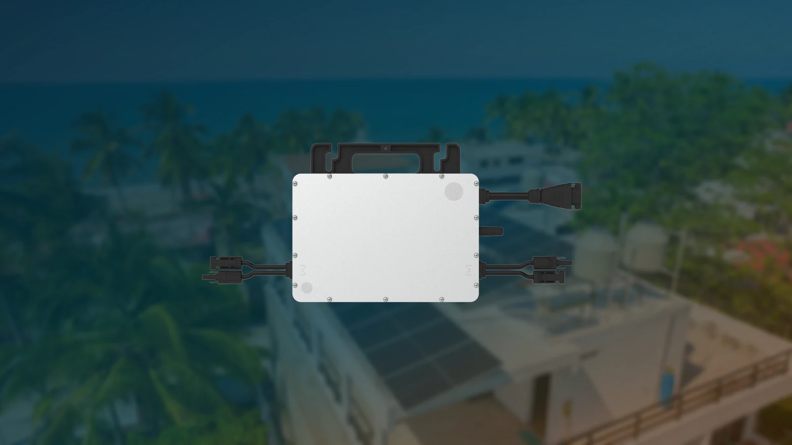 Photovoltaic microinverter over a rooftop solar installation